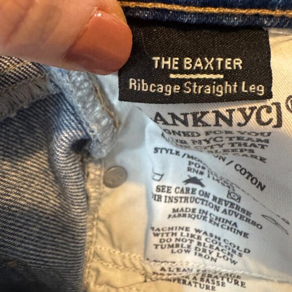 Blank NYC Baxter Ribcage Jeans Womens Blue 2 Tone Straight Leg Button Fly Sz 27 - Picture 5 of 11